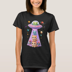 Alien Cat Ufo Beaming Kittens Outer Space Cosmic A T-Shirt