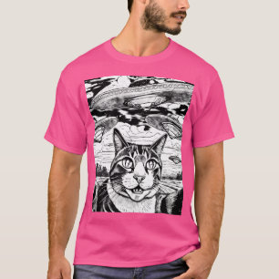 Alien Cat Ufo Funny Cats And Science Fiction Lover T-Shirt