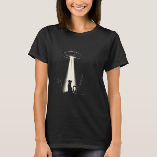 Alien Cat UFO Spaceship Kitty Sci Fi Galaxy Extrat T-Shirt