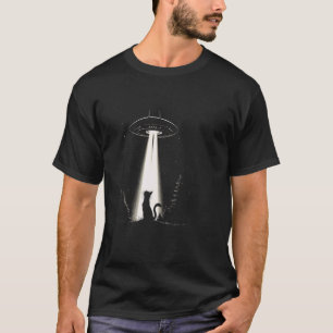 Alien Cat UFO Spaceship Kitty Sci Fi Galaxy Extrat T-Shirt