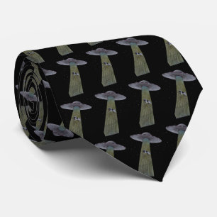 Alien Cattle Abduction Tie