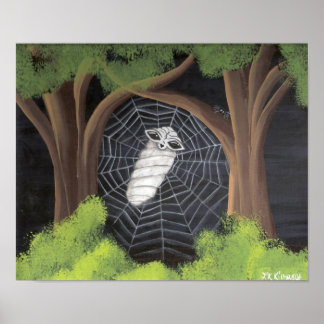 Alien Caught in a Spiders Web Poster