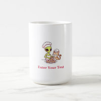 Alien Chef Cat Doughnut Kawaii Design