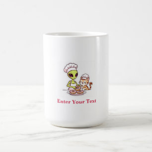 Alien Chef Cat Doughnut Kawaii Design Coffee Mug