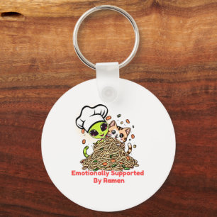Alien Chef Cat Noodle Lover Key Ring