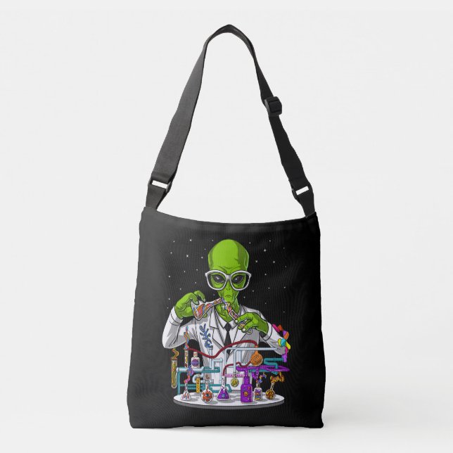 Alien Chemistry Teacher Crossbody Bag (Front)