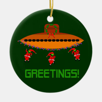 Alien Christmas Ceramic Tree Decoration