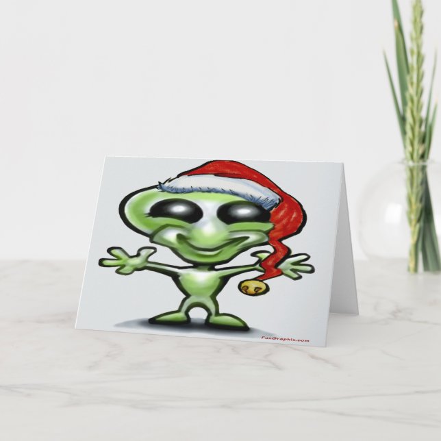Alien Christmas Holiday Card (Front)