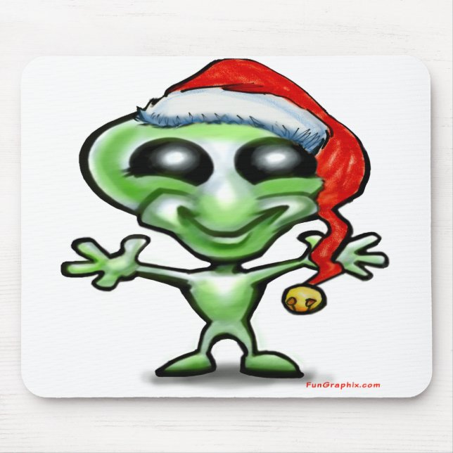 Alien Christmas Mouse Mat (Front)