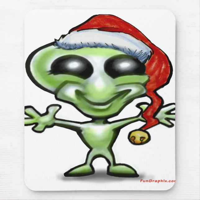 Alien Christmas Mouse Mat (Front)
