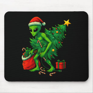 Alien Christmas Tree Lights Xmas Boys Men  Mouse Mat