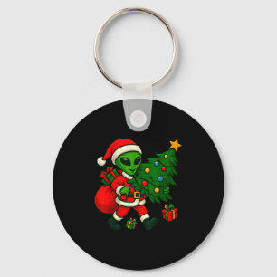 Alien Christmas Tree Xmas Lights Funny Holiday Men Key Ring