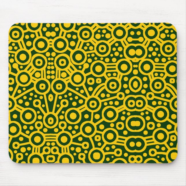Alien Circuit II - Amber on Dark Green Mouse Mat (Front)