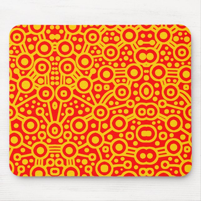 Alien Circuit II - Amber on Red Mouse Mat (Front)