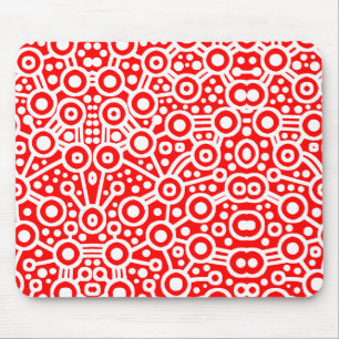 Alien Circuit II - Red and White Mouse Mat