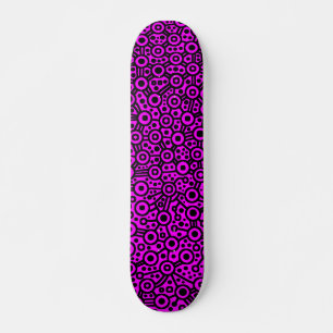 Alien Circuit III - Black on Magenta Skateboard