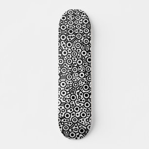 Alien Circuit III - Black on White Skateboard