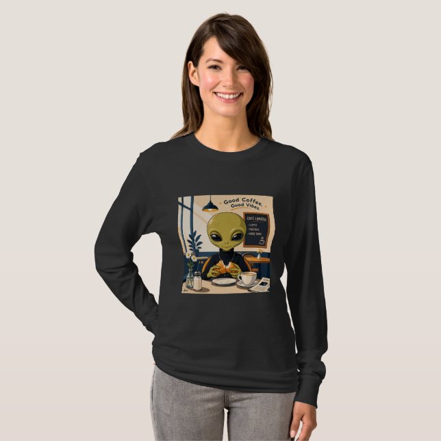 Alien Coffee Good Vibes Long Sleeve T-Shirt (Front Full)