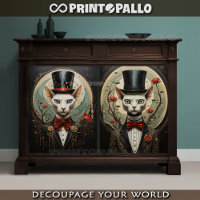 Alien connection - Cats couple with top hat