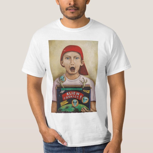 Alien Cookies finished painting,  by Leah Sauln... T-Shirt (Front)