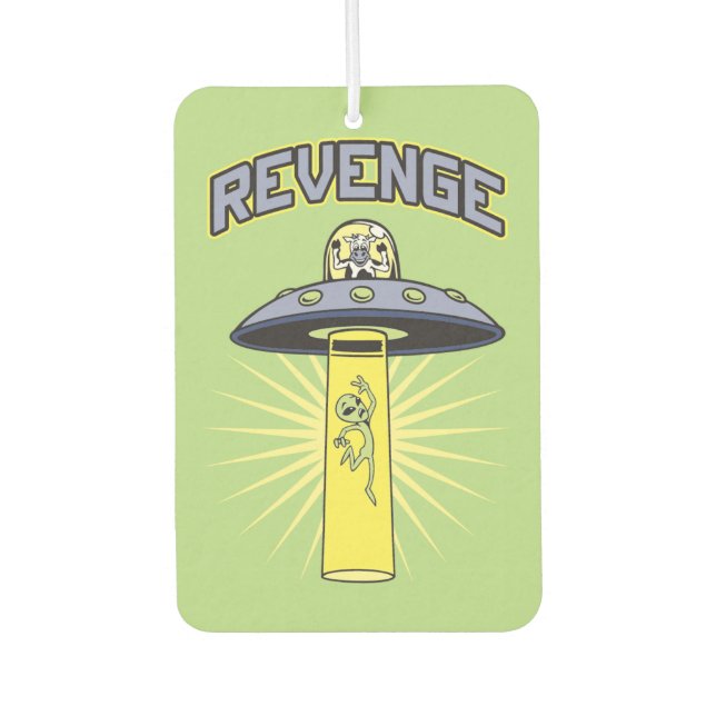 Alien Cow Abduction Car Air Freshener (Front)