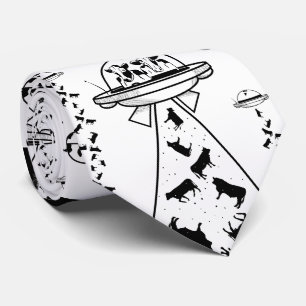 Alien cow abduction tie