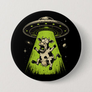 Alien Cow Abduction Weirdcore Surreal 7.5 Cm Round Badge