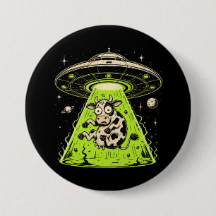 Alien Cow Abduction Weirdcore Surreal 7.5 Cm Round Badge