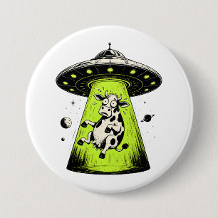 Alien Cow Abduction Weirdcore Surreal 7.5 Cm Round Badge