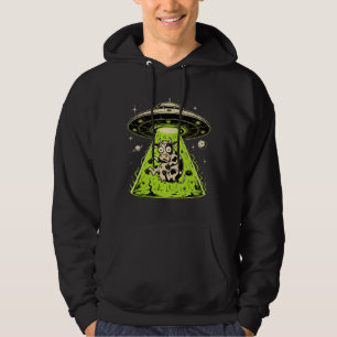 Alien Cow Abduction Weirdcore Surreal Hoodie