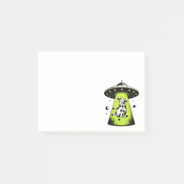Alien Cow Abduction Weirdcore Surreal Post-it Notes (Front)