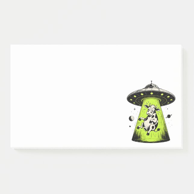 Alien Cow Abduction Weirdcore Surreal Post-it Notes (Front)