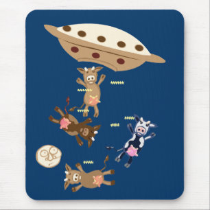 Alien cow abductions mouse mat