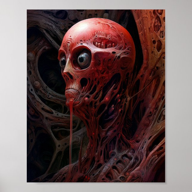 Alien Creature Sci-fi Horror Art Poster (Front)