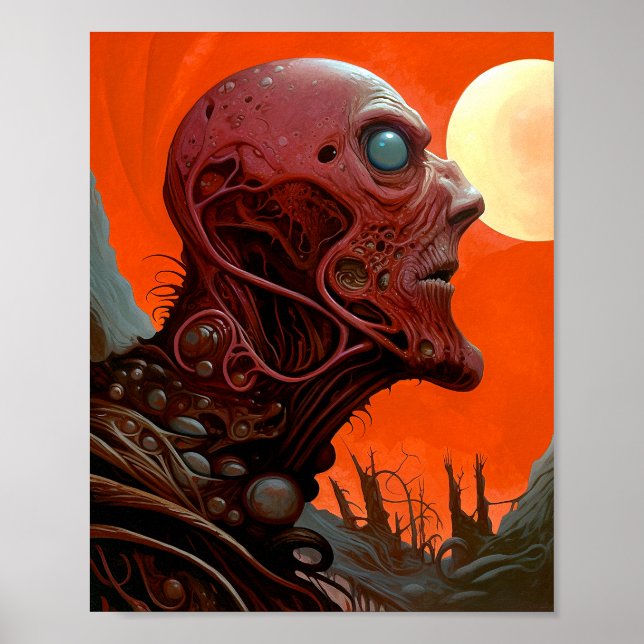 Alien Creature Sci-fi Horror Art Poster (Front)