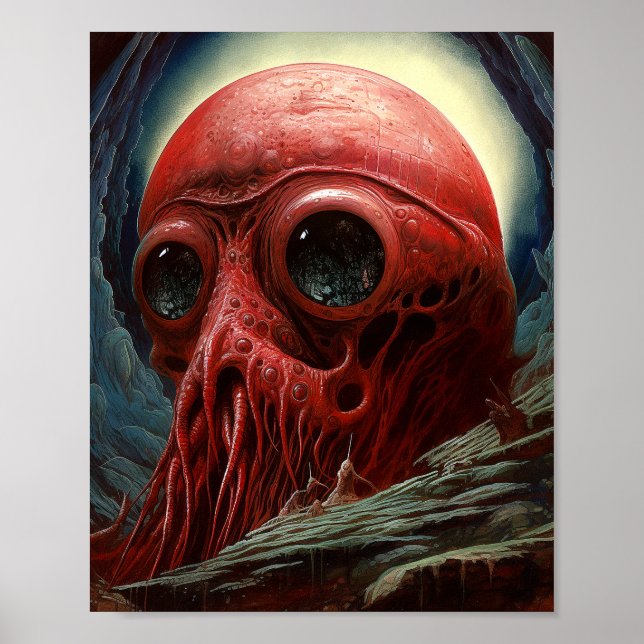 Alien Creature Sci-fi Horror Art Poster (Front)