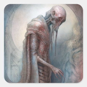 Alien Creature Science Fiction Square Sticker