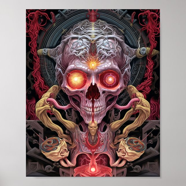 Alien Creature Surreal Horror Art Poster (Front)