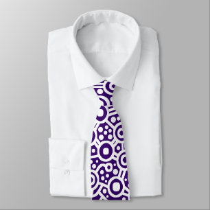 Alien Curcuit Abstract II - White on Deep Violet Tie