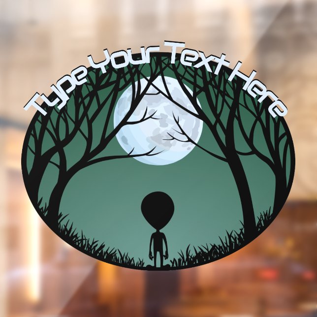 Alien Decal Custom Cute Alien Grey Window Cling (Sheet 2)