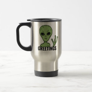 Alien Digital Art Greetings  Travel Mug