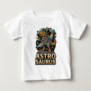 Alien Dinosaur Astro Saurus: Retro Astronaut Space Baby T-Shirt