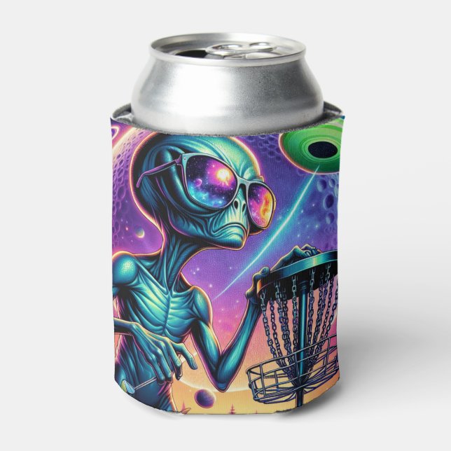 Alien Disc Golf   Can Cooler (Can Front)