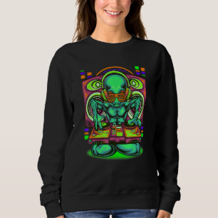 Alien Dj Inspired Alien Turntables Related Ufo Hou Sweatshirt