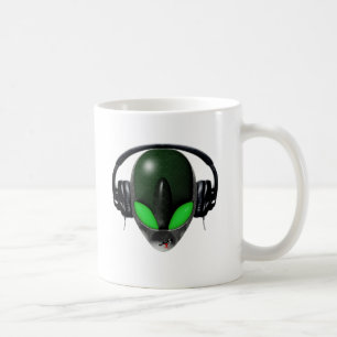 Alien DJ Music Lover  - Reptile Green Coffee Mug