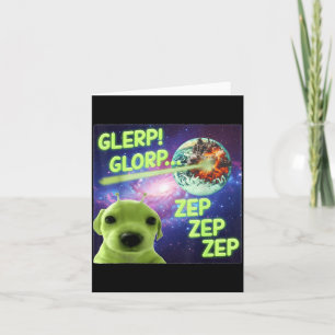 Alien Dog Meme Glerp Glorp Funny Space Laser Gift Card