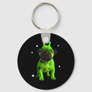 Alien Dog Meme Retro Silly Dog Vintage Space Bble  Key Ring