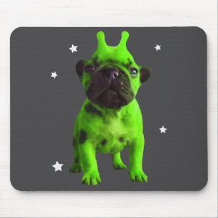 Alien Dog Meme Retro Silly Dog Vintage Space Bble  Mouse Mat
