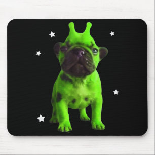 Alien Dog Meme Retro Silly Dog Vintage Space Pibbl Mouse Mat