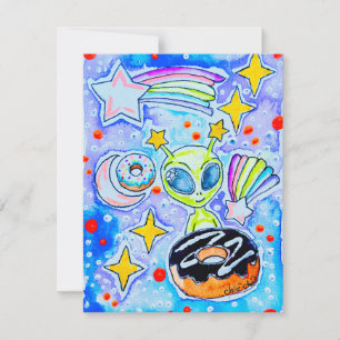 Alien doughnut card